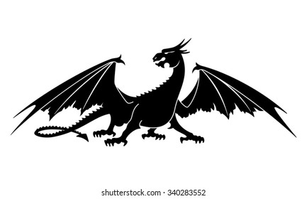 Dragon silhouette. Vector illustration