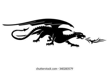 Dragon silhouette. Vector illustration