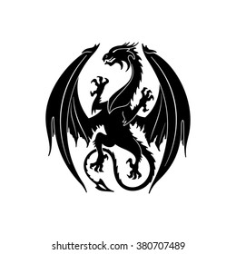 Dragon silhouette. Vector illustration