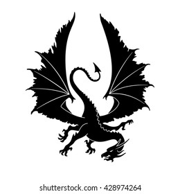 Dragon silhouette. Vector illustration