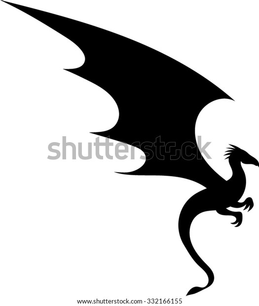 Dragon Silhouette Vector Illustration Stock Vector (Royalty Free) 332166155