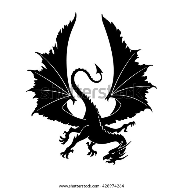 Dragon Silhouette Vector Illustration Stock Vector (Royalty Free) 428974264