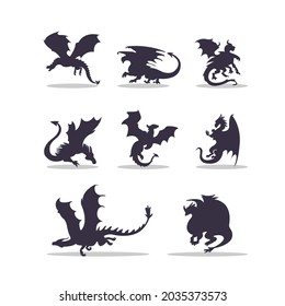 Dragon silhouette vector illustration design