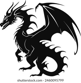 Diseño de Ilustración vectorial Dragon Silhouette