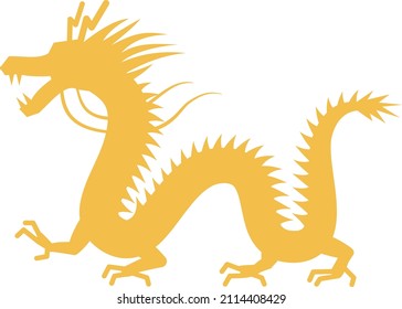 Dragon silhouette vector illustration sideways
