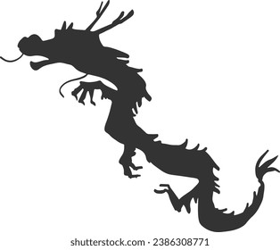 Dragon silhouette vector illustration that can be used for 2024 New Year's cards