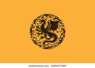 Dragon  silhouette vector image art illustration