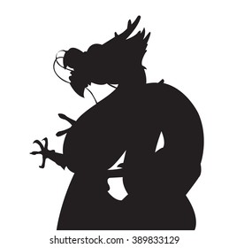 Dragon Silhouettes on the white background