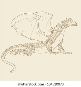 dragon simple line
