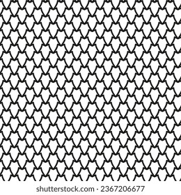 Dragon skin seamless pattern. Linear scales of snake, reptile, fish or mermaid 
