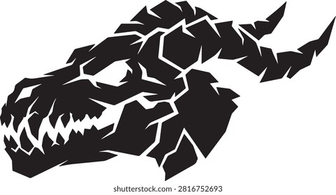 Dragon skull, menacing, gothic, dark fantasy, mythical creature, monster, horror, evil, demonic, gothic art, symbol.