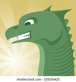 dragon with smiley face