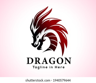 dragon snake head illustration logo symbol icon design inspiration