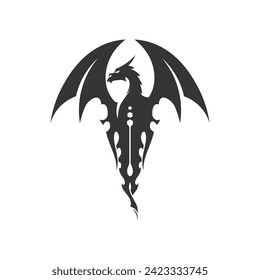 Dragon and snake head vector icon illustration design logo template