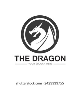 Dragon and snake head vector icon illustration design logo template