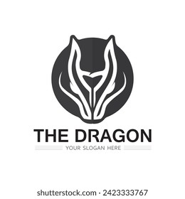 Dragon and snake head vector icon illustration design logo template
