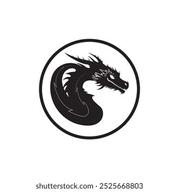 Dragon Snake Logo Design Vector Illustration