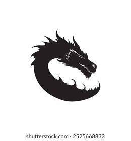 Ilustração do vetor do design do logotipo da cobra do dragão