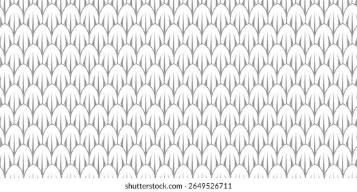 Dragon snake reptile fish mermiad scale seamless pattern tile. Dinosaur skin seamless pattern. Vector black line background.