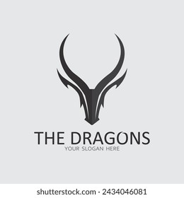 Dragon and snake vector and animal icon illustration design logo template