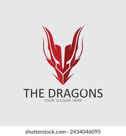 Dragon and snake vector and animal icon illustration design logo template