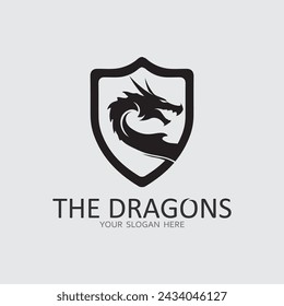 Dragon and snake vector and animal icon illustration design logo template