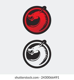 Dragon and snake vector icon illustration design logo template animal fantasy