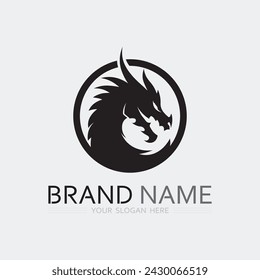 Dragon and snake vector icon illustration design logo template animal fantasy