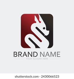 Dragon and snake vector icon illustration design logo template animal fantasy