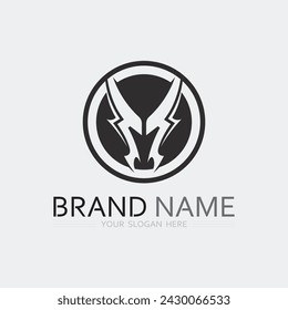 Dragón y serpiente vector icono ilustración diseño logo plantilla animal fantasía