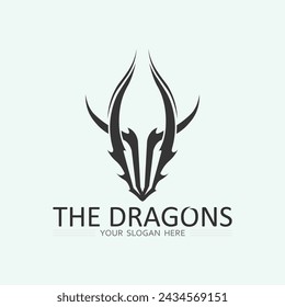 Dragon and snake  vector icon illustration design logo template