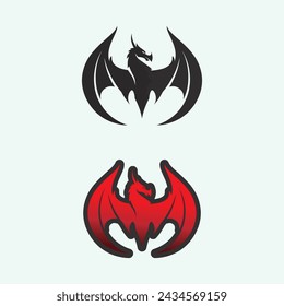 Dragon and snake  vector icon illustration design logo template