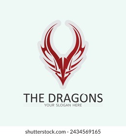 Dragon and snake  vector icon illustration design logo template