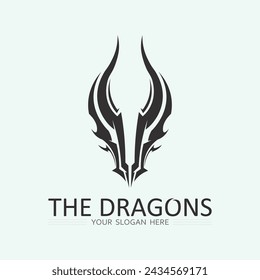 Dragon and snake  vector icon illustration design logo template