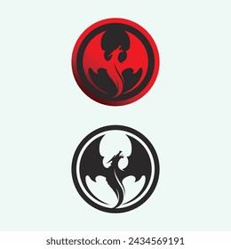 Dragon and snake  vector icon illustration design logo template