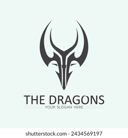 Dragon and snake  vector icon illustration design logo template