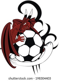 dragon soccer ball tatto tshirt in vector format very easy to edit