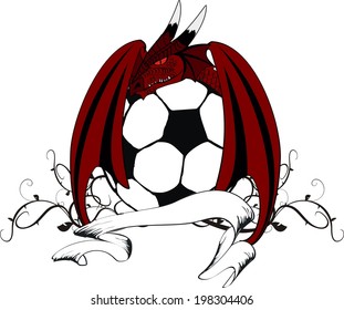 dragon soccer ball tatto tshirt in vector format very easy to edit