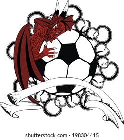 dragon soccer ball tatto tshirt in vector format very easy to edit