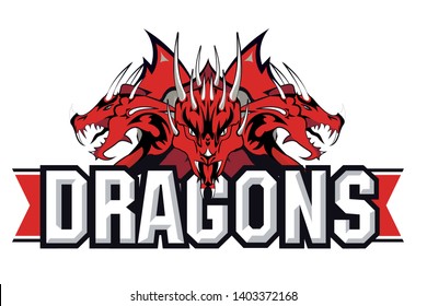 Dragon Sport Logo. Zmey Gorynych. Dragon from russian fairy tales