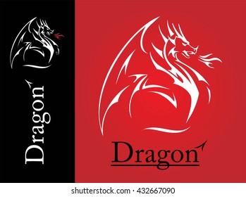 Dragón, extendiendo su ala. Dragón blanco con la llama de la boca. Dragón con fuego. Atacando a Dragon. 