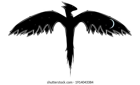 A dragon with starry wings