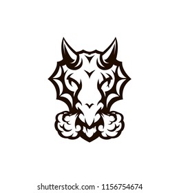 dragon with steam from the nose vector modern illustration. Logo template