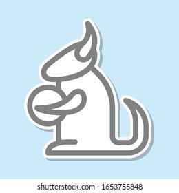 Dragon sticker icon. Simple thin line, outline vector of mythology icons for ui and ux, website or mobile application