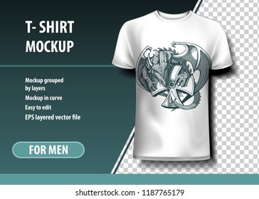 Dragon stolen Cross. T-Shirt template, fully editable.