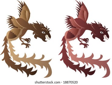 Dragon style eagle symbol in two color