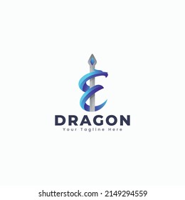 Dragon Sword Logo Template Design
