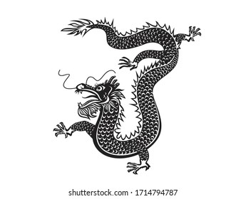 DRAGON SYMBOL BLACK HIGH VECTOR