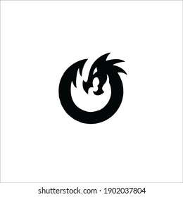 Dragon Symbol Logo. Tattoo Design. Vector Illustration.