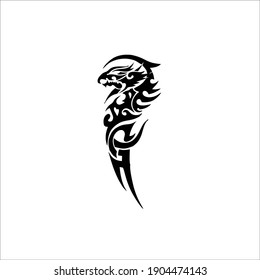 Dragon Symbol Logo. Tattoo Design. Vector Illustration.